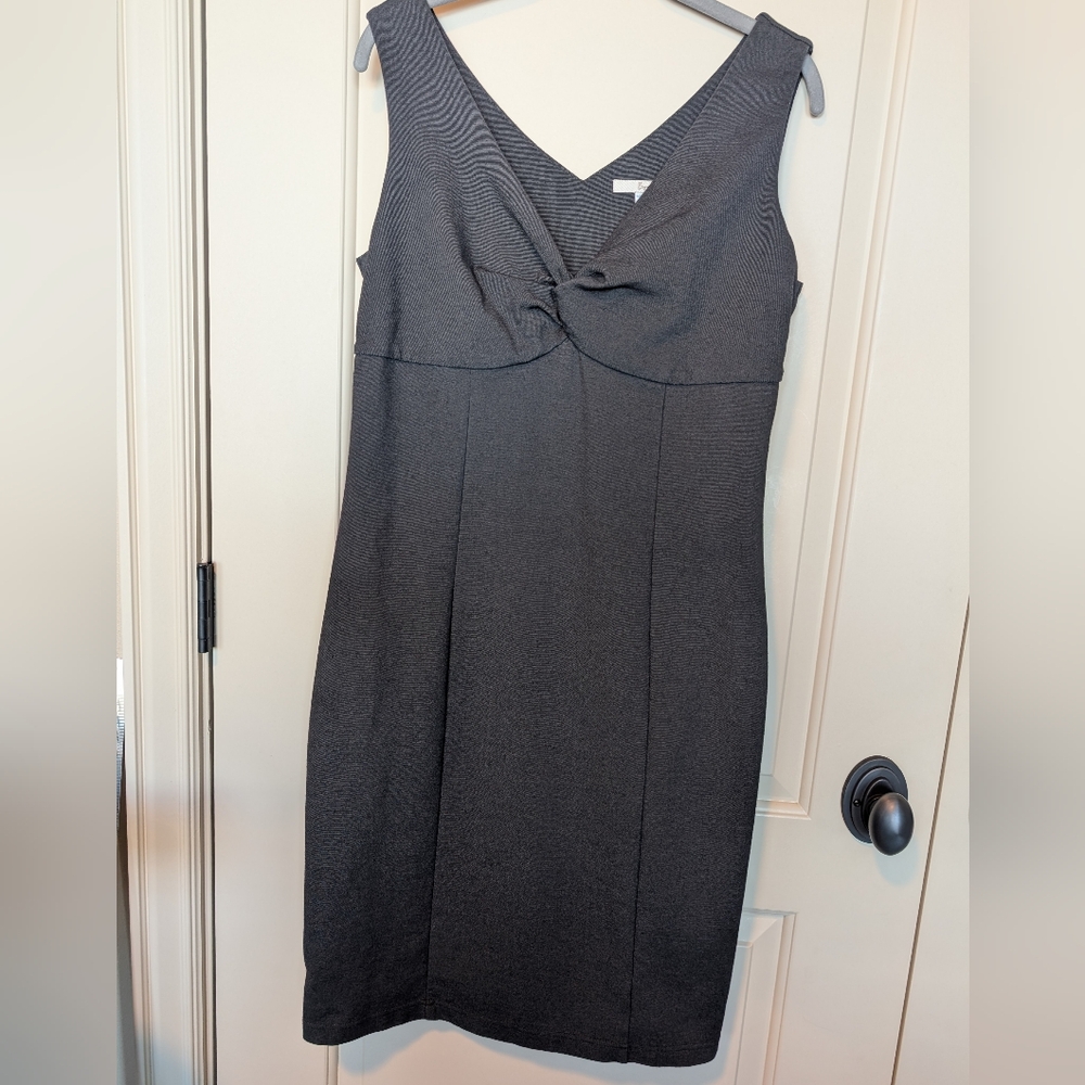 Boden Grey Sleeveless Twist-front Dress, Size US 10 VGUC
